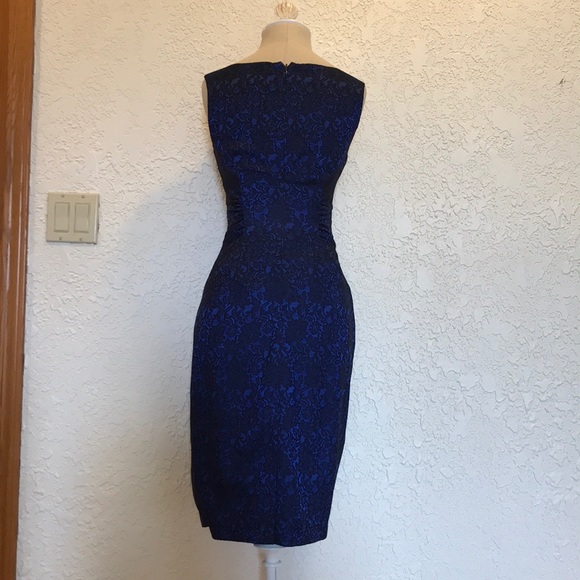 Adrianna Papell blue lace dress sz 2 - Picture 2 of 7